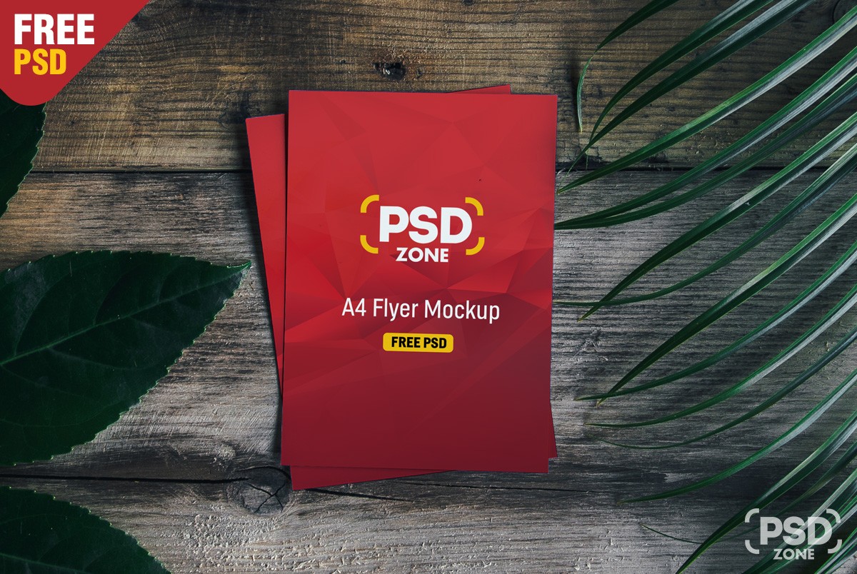A4 Flyer Mockup Template PSD - Download PSD