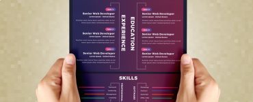 Dark Resume CV Template PSD