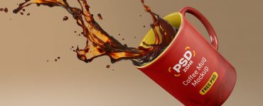 Floating Coffee Mug Mockup PSD