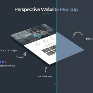 Free Perspective Website Mockup PSD