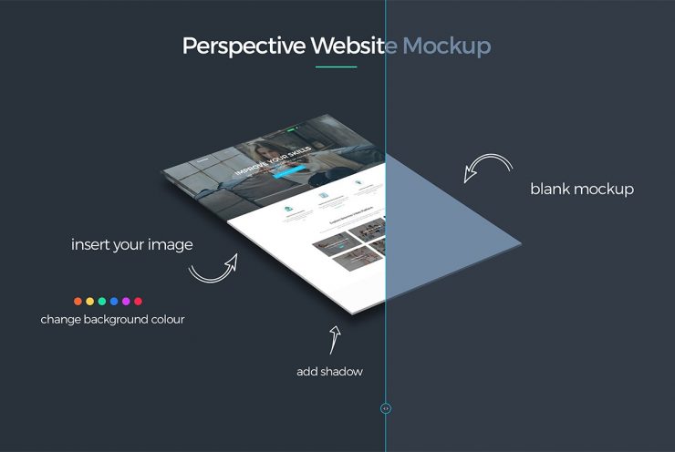 Free Perspective Website Mockup PSD