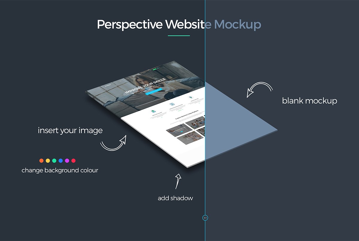 Download Free Perspective Website Mockup PSD - Download PSD