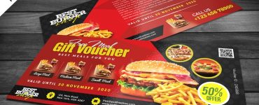Free Restaurant Gift Voucher PSD