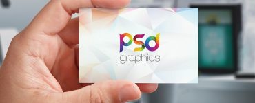 Hand Holding Business Card Mockup Template