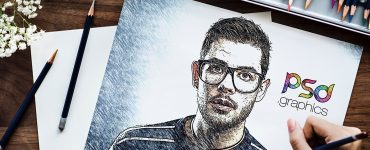 Sketch Effect Mockup Template PSD