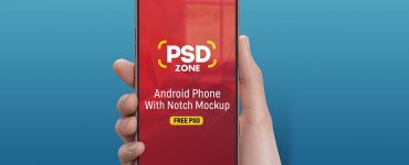 Android Smartphone with Notch Mockup PSD