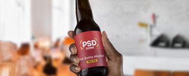 Beer Bottle Mockup Template PSD