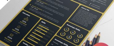 Dark Resume Template PSD