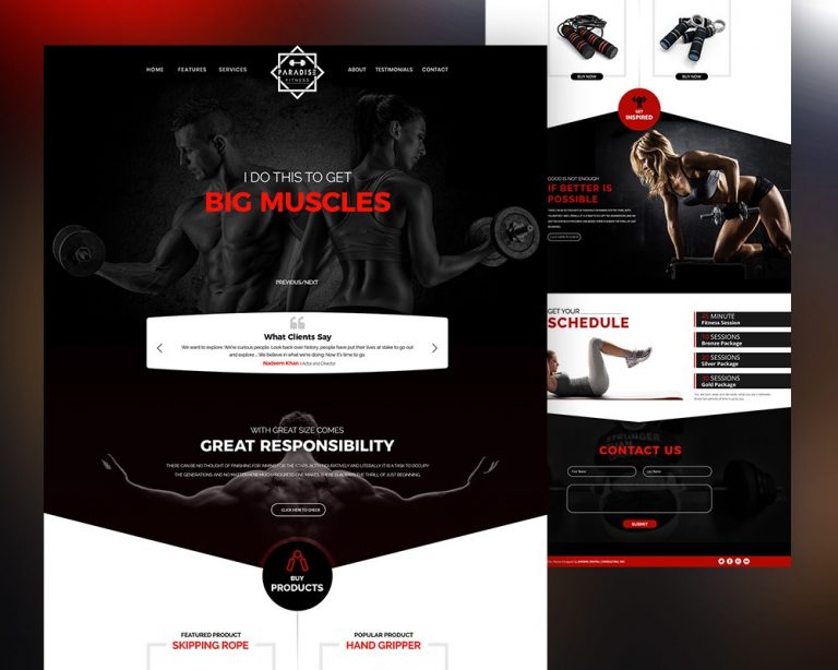 Free Gym Website Template PSD – Download PSD