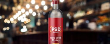Free Vodka Bottle Mockup PSD