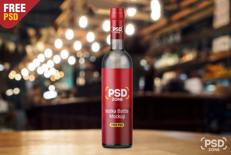 Download Free Vodka Bottle Mockup PSD - Download PSD