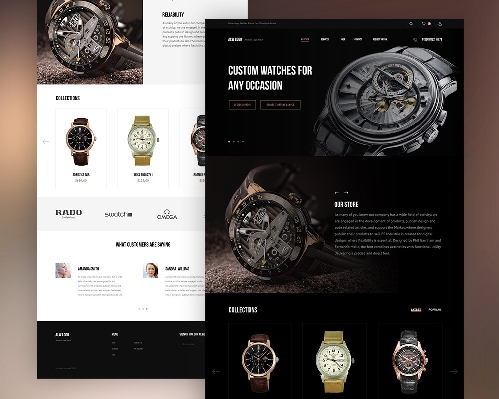 Luxury Watch Website Template PSD Download PSD
