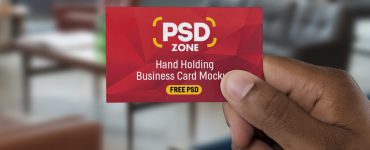 Man Holding Business Card Mockup