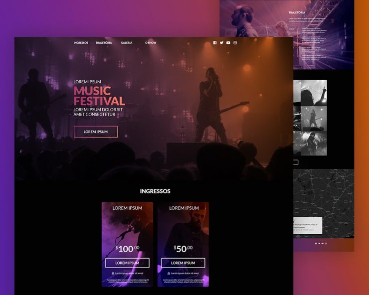 Music Festival Website Template PSD