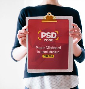 Paper Clipboard Mockup Free PSD