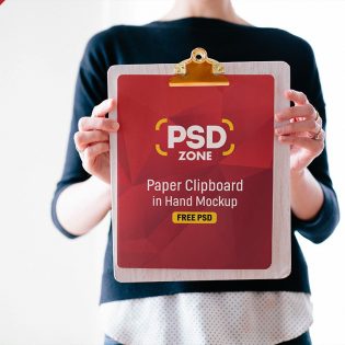 Paper Clipboard Mockup Free PSD