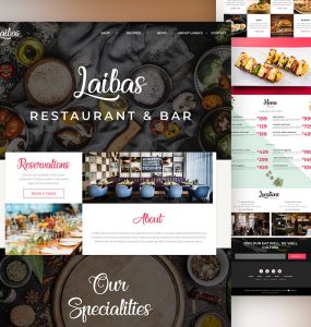 Restaurant Website Landing Page Template PSD