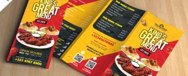 Tri-Fold Restaurant Menu PSD