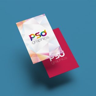 Vertical Business Card Mockup PSD