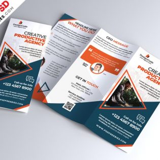 Corporate Tri-fold Brochure Template PSD