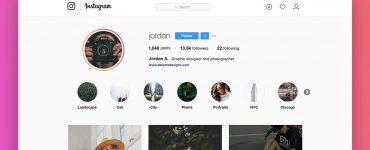 Instagram User Profile Web Template
