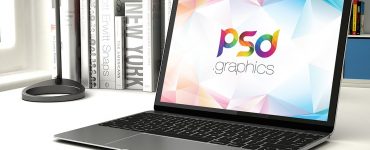 Space Grey Macbook Mockup PSD