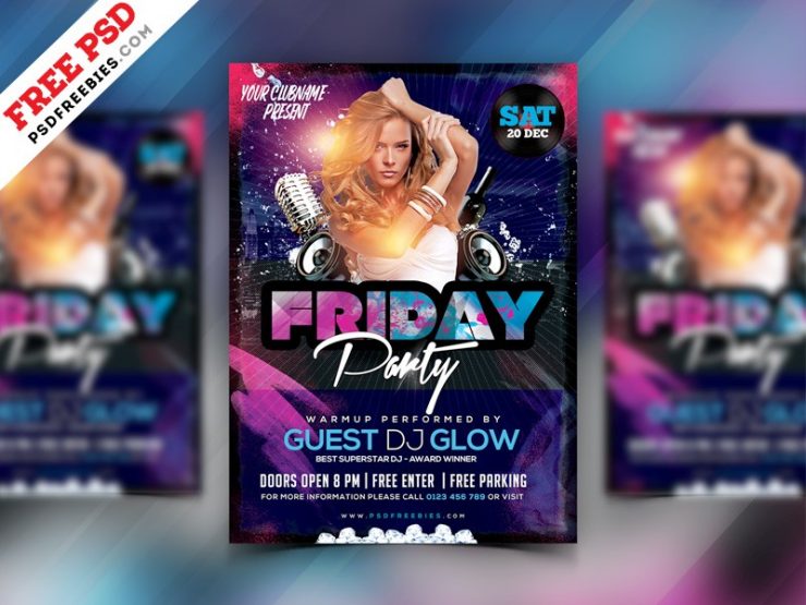 Friday Night party Flyer Template PSD