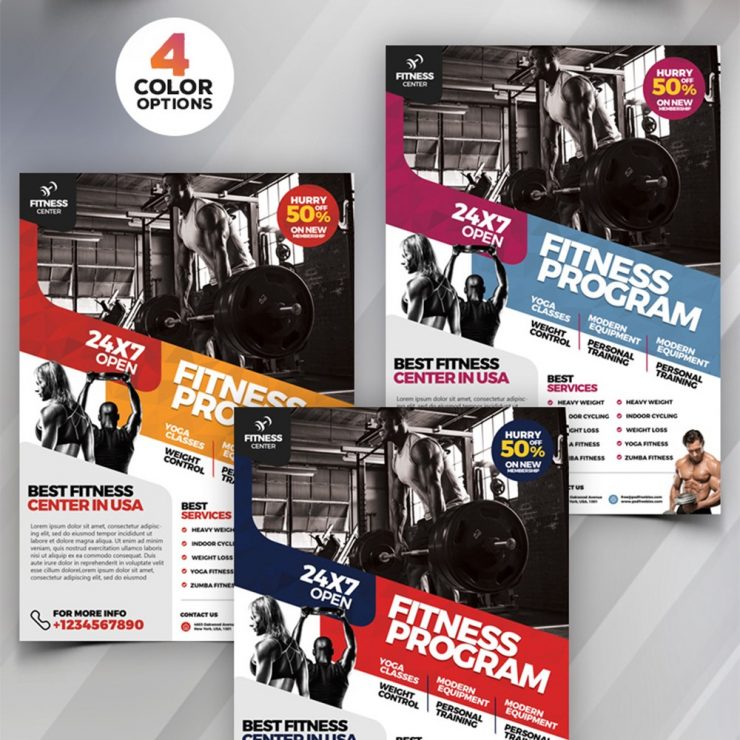 Gym & Fitness Flyer Template PSD
