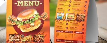 Restaurant Menu Tent Card Design Template