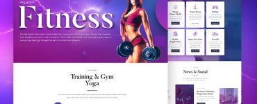 Fitness Club Website Template PSD