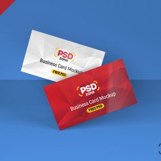 Floating Business Card Mockup Template