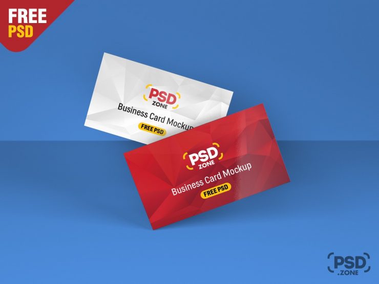 Floating Business Card Mockup Template