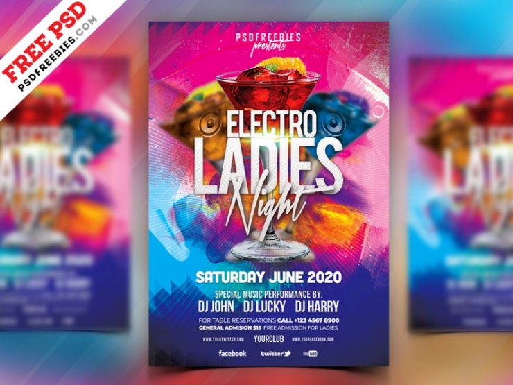 Ladies Night Party Flyer Template PSD