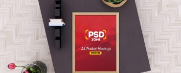 Wooden Poster Frame Mockup