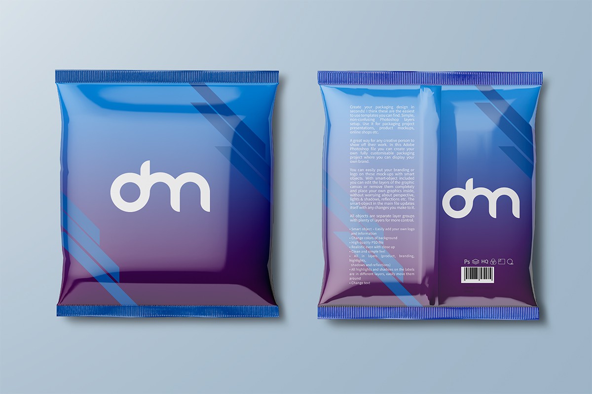 Download Foil Snack Packaging Mockup PSD - Download PSD