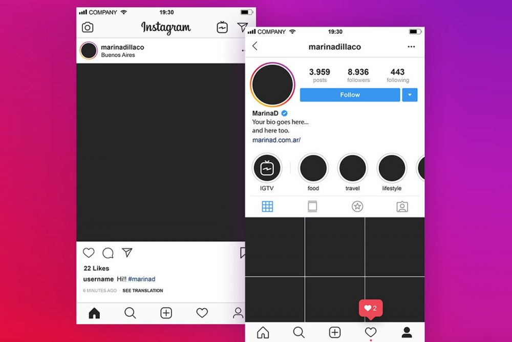 Instagram 2018 App Mockup Templates – Download PSD