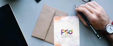 Postcard with Envelope Mockup Template