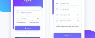 Sign In & Sign Up App UI Kit PSD