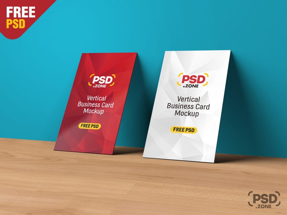 Download Vertical Business Card Mockup - Download PSD