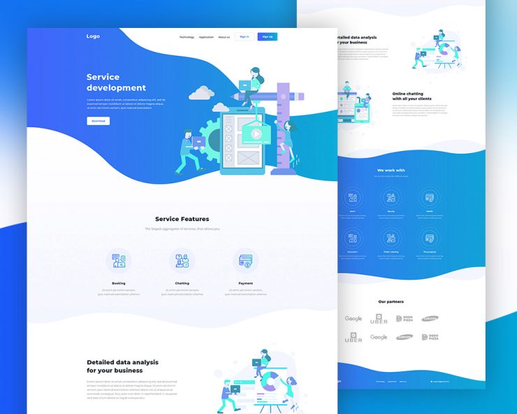 Clean Landing Page PSD Template