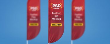 Free Feather Flag Mockup PSD Template