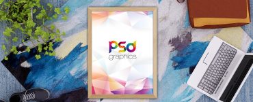 Free Poster Frame Mockup Flat Lay