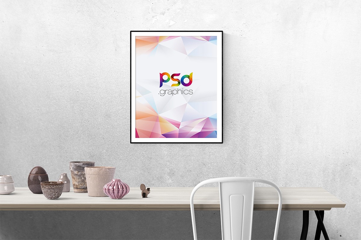 Download Free Wall Poster Frame Mockup - Download PSD