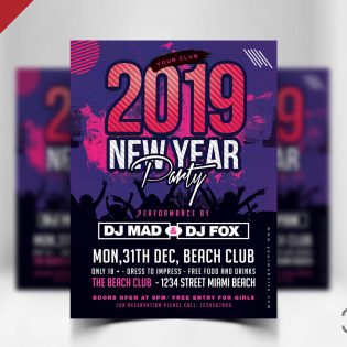 New Year 2019 Party Flyer Template