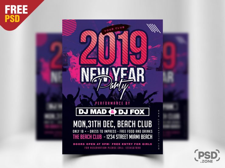 New Year 2019 Party Flyer Template