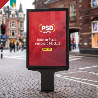 Outdoor Advertising Billboard PSD Mockup
