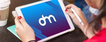 Woman Working On iPad Mockup PSD