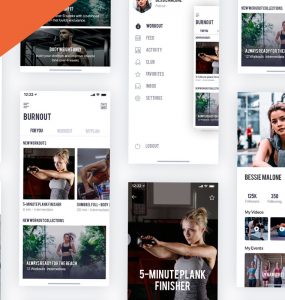 Fitness Mobile App Templates PSD