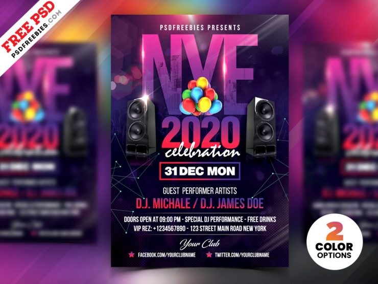 Free New Year Party Flyer Template