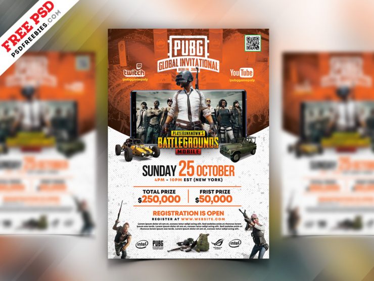 PUBG Tournament Gaming Flyer Template